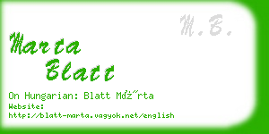 marta blatt business card